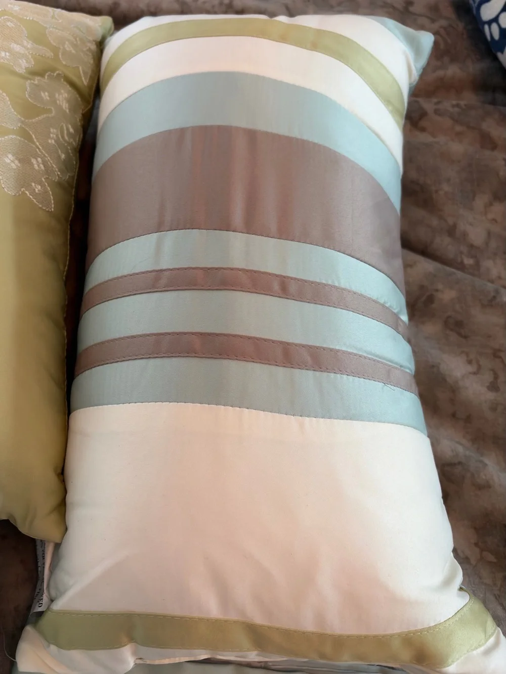 Madison Park Sage Green, Aqua and Cream Pillow Trio